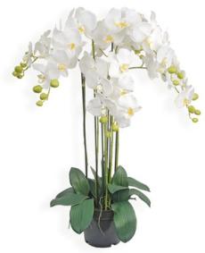 Plante artificielle Orchide en pot - plante synthtique - H.90cm blanc 
