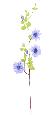 Guirlande artificielle Clématite 3 fleurs - décoration d'intérieur - H.107cm violet