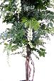 Arbre artificiel fleuri Glycine multi tree -plante d'intérieur - H.110cm blanc
