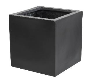 Pot pour fleur bac cube intérieur / extérieur H.20cm noir Fiberstone
