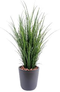 Plante artificielle Herbe fine en pot - intérieur extérieur - H.60cm vert