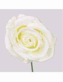 Rose artificielle tige de montage - création composition florale - H.35cm blanche