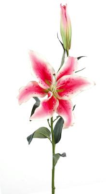 Fleur artificielle Lys Natural Touch - composition florale - H.90 cm rose