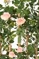 Palissade artificielle Rosier royal - structure en bois naturel - H.160cm rose