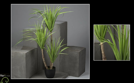 Plante artificielle Dracaena 3 troncs en pot - décoration d'intérieur - H.120 cm vert dépôt