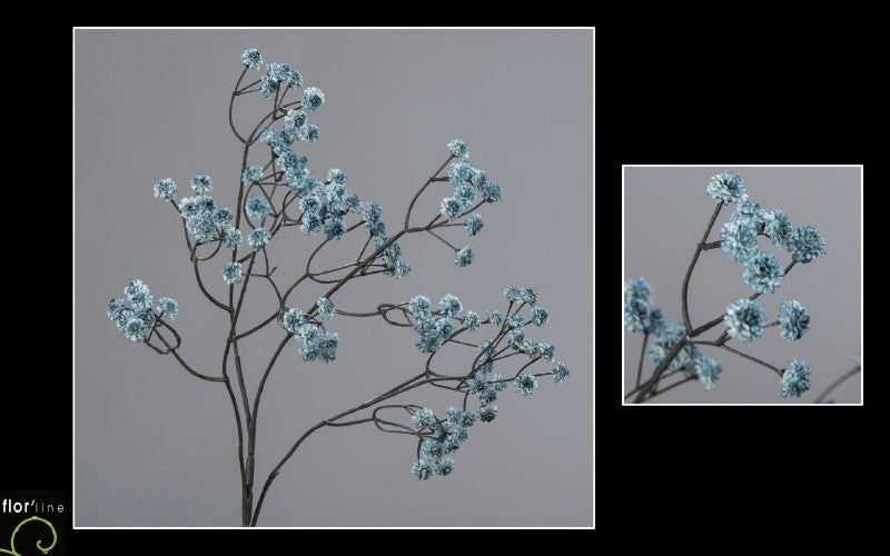 Branche de Gypsophile artificielle vintage bleu - H.60 cm – Charme rétro et légèreté florale - S3