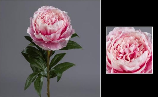 Fleur artificielle Pivoine - décoration d'intérieur - H. 68cm rose - P4