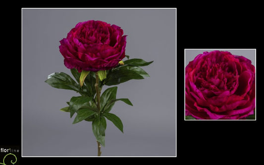 Fleur artificielle Pivoine - décoration d'intérieur - H. 68cm fuchsia - Q4