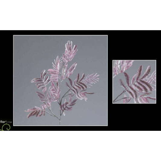 Branche artificielle de Mimosa - Collection Pastel pourpre hauteur 70 cm - NO1