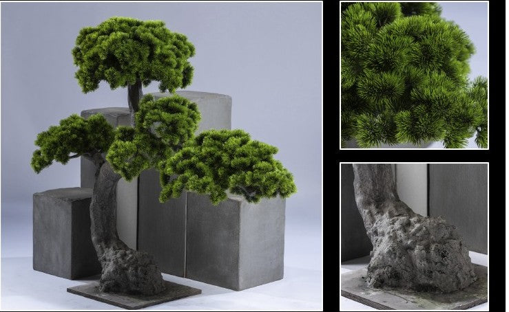 Arbre japonais artificiel Pin nuage anti-UV - intérieur extérieur - H.135cm