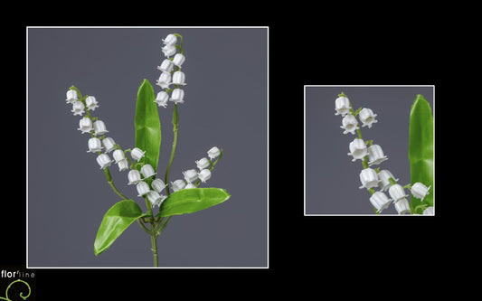 Fleur artificielle muguet 4 brins - décoration d'intérieur - H. 36 cm blanc - P2