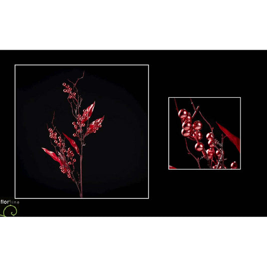 Branche artificielle de baies CERISE hauteur 85 cm - NO2