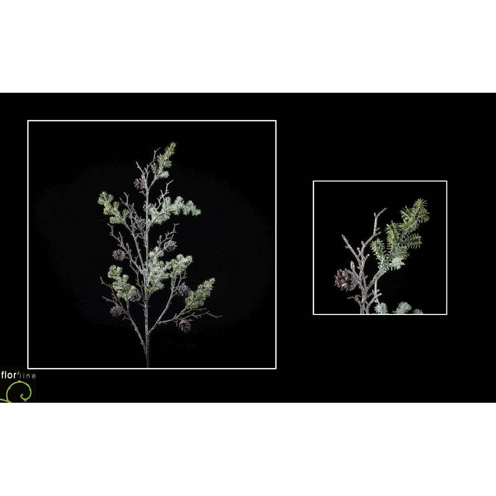 Branche artificielle de cèdre BRUN/GIVRE hauteur 75 cm - NO2