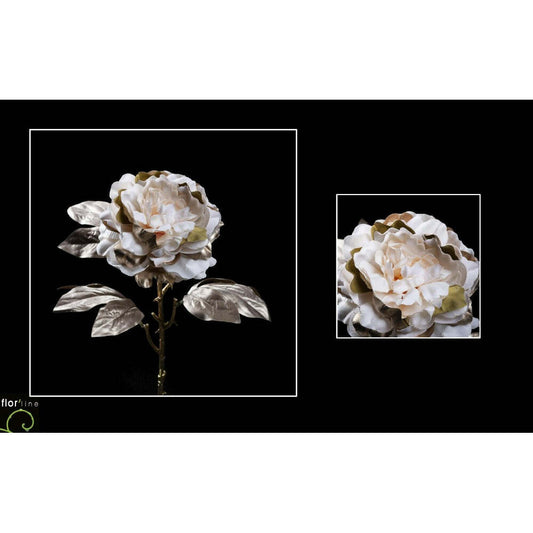 Tige de pivoine fleur artificielle 2 tons velours champagne or hauteur 68 cm - NO2
