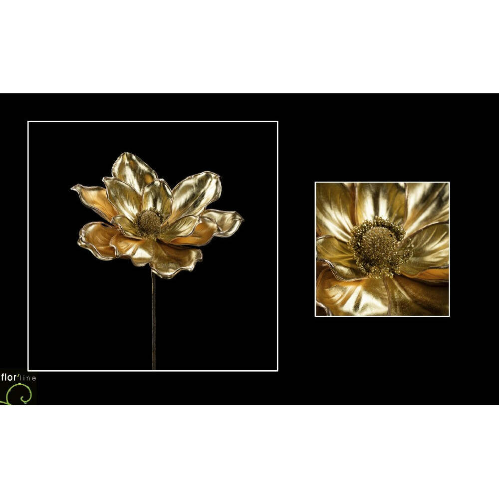 Tige de magnolia artificielle brillant OR hauteur 60 cm - NO2