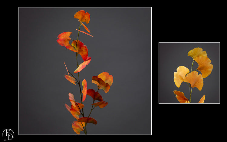 Branche de Ginkgo Biloba artificielle jaune 80 cm – Feuillage automnal raffiné - Z3