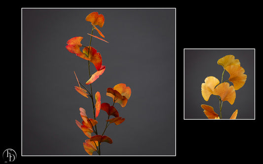 Branche de Ginkgo Biloba artificielle jaune 80 cm – Feuillage automnal raffiné - Z3