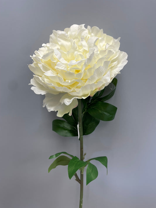Fleur artificielle Pivoine géante - décoration d'intérieur - H. 80cm - crème - R4