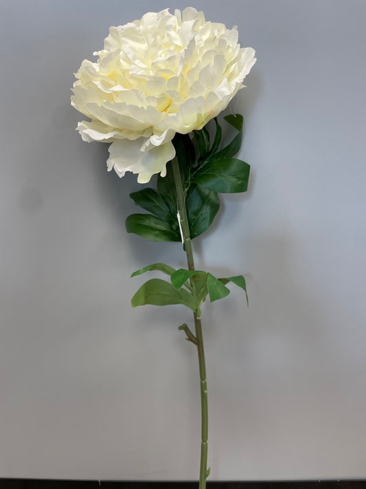 Fleur artificielle Pivoine géante - décoration d'intérieur - H. 80cm - crème - R4