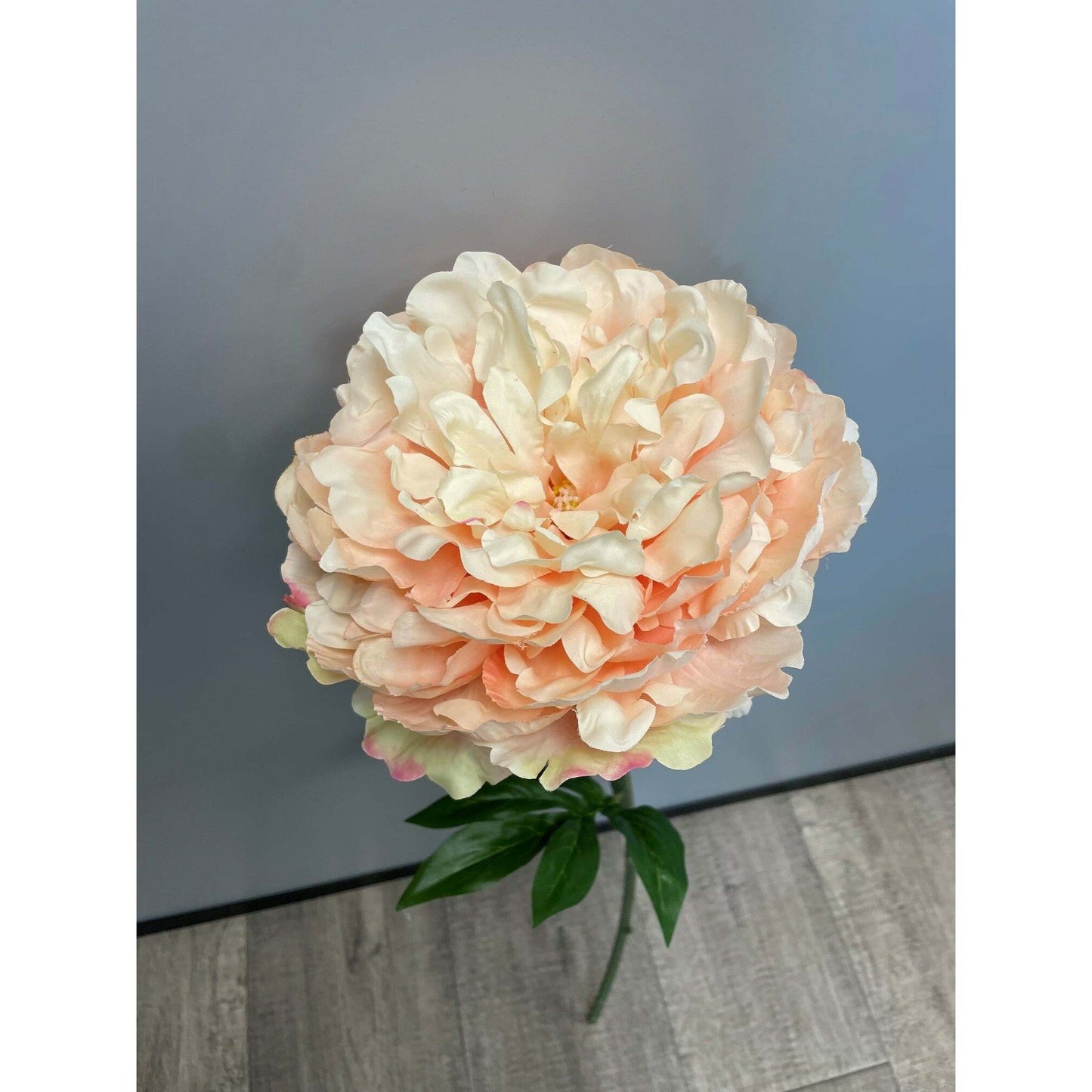 Fleur artificielle Pivoine géante - décoration d'intérieur - H. 80cm - saumon - R4