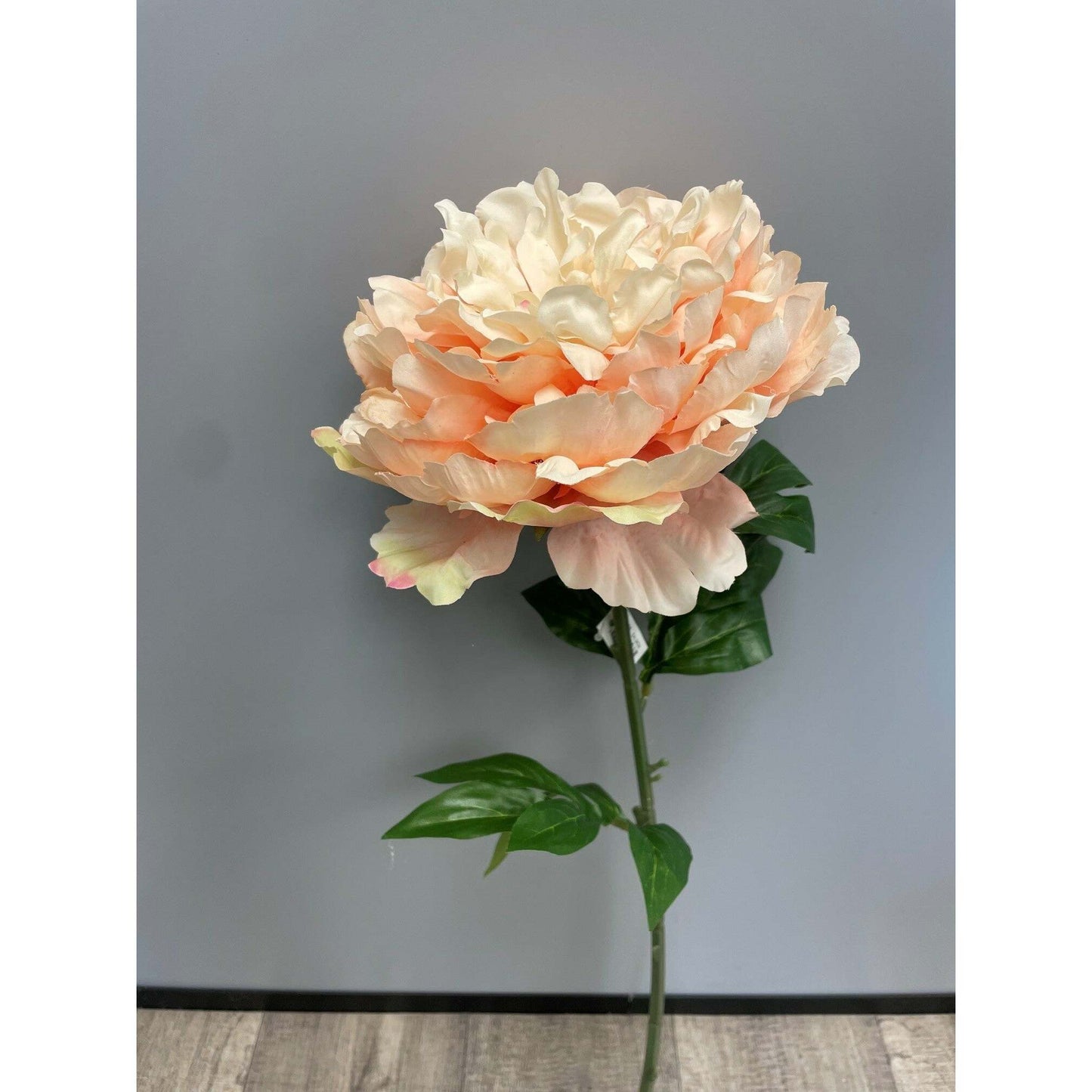 Fleur artificielle Pivoine géante - décoration d'intérieur - H. 80cm - saumon - R4