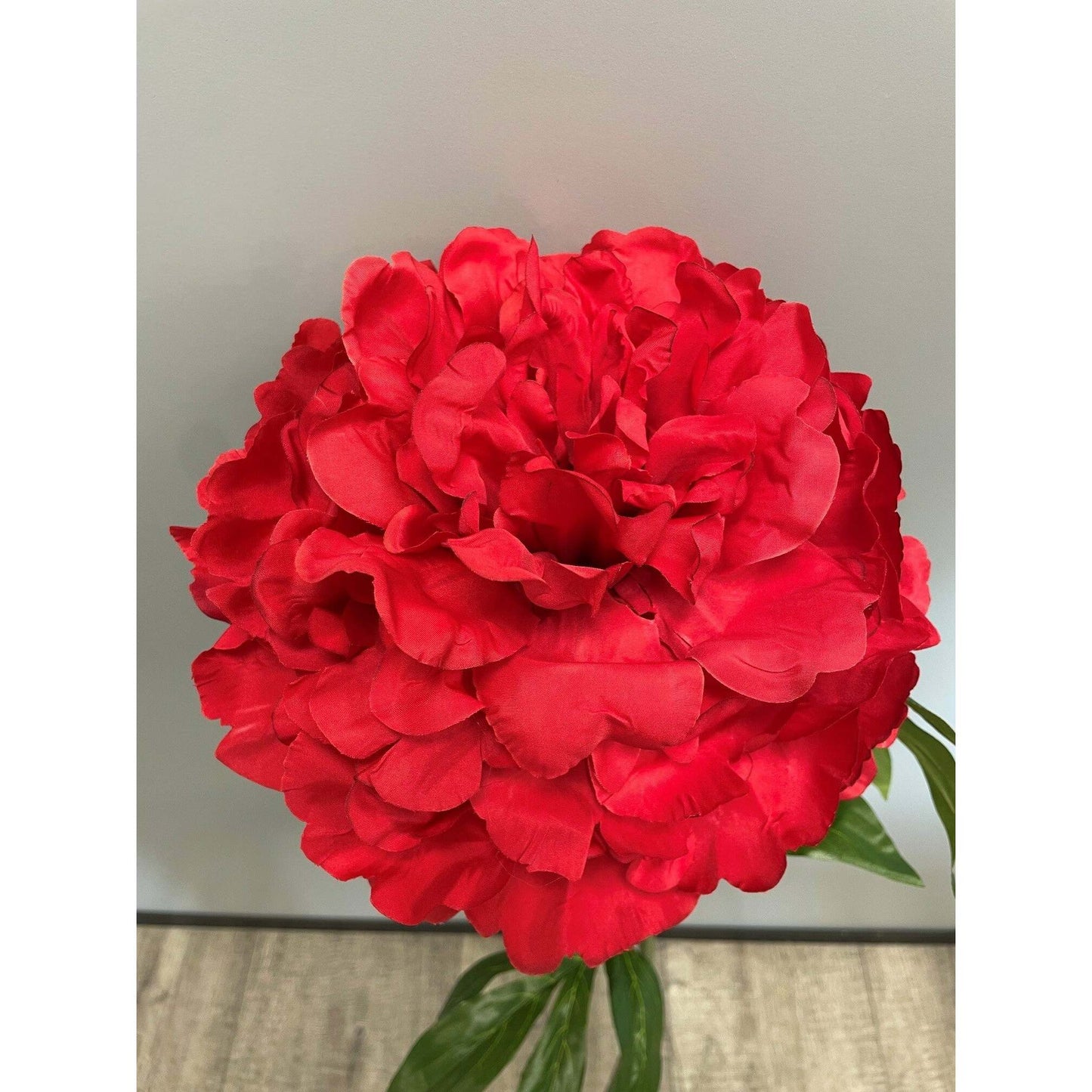Fleur artificielle Pivoine géante - décoration d'intérieur - H. 80cm - rouge - R4