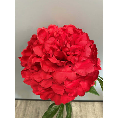 Fleur artificielle Pivoine géante - décoration d'intérieur - H. 80cm - rouge - R4