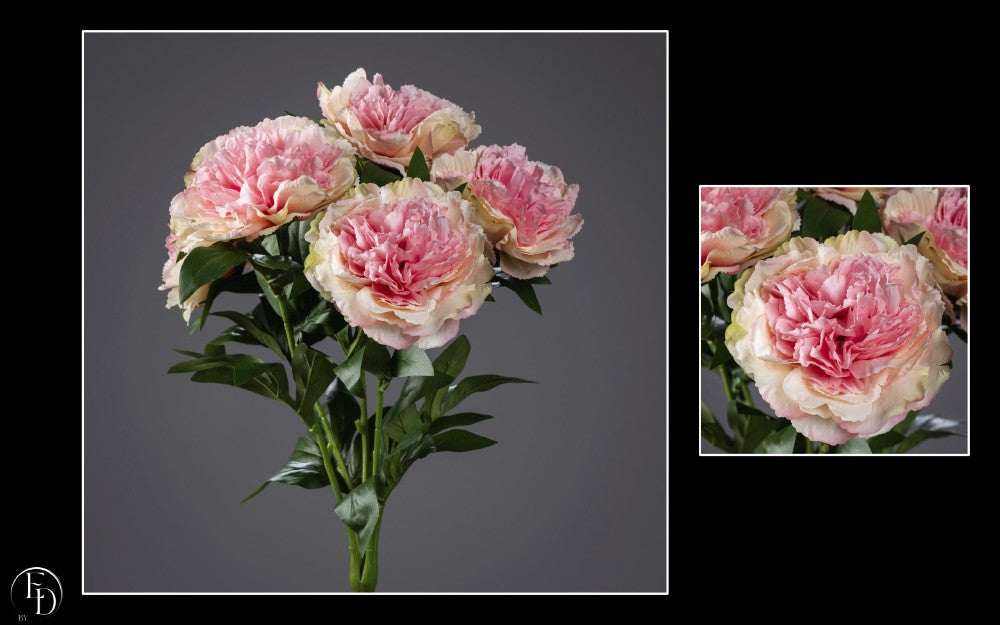 Bouquet de Pivoines artificielles lavande/rose sur piquet - H.55 cm – Raffinement floral et douceur romantique - S4