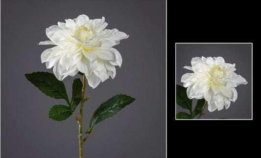 Fleur artificielle dahlia- décoration d'intérieur - H. 60 cm crème- Z4