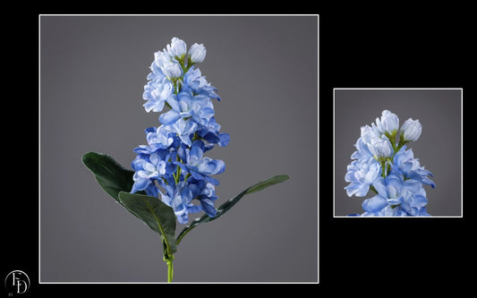 Fleur artificielle Delphinium - création bouquet - H.49cm - bleu - P2