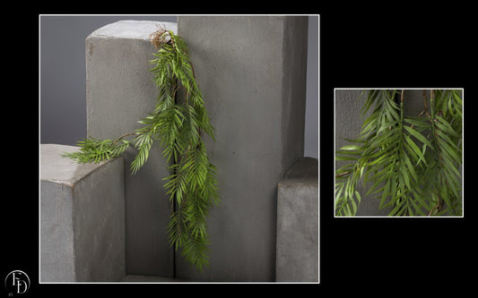 Feuillage artificiel chute de zamia long - décoration d'intérieur - H.72 cm brun/vert - P4