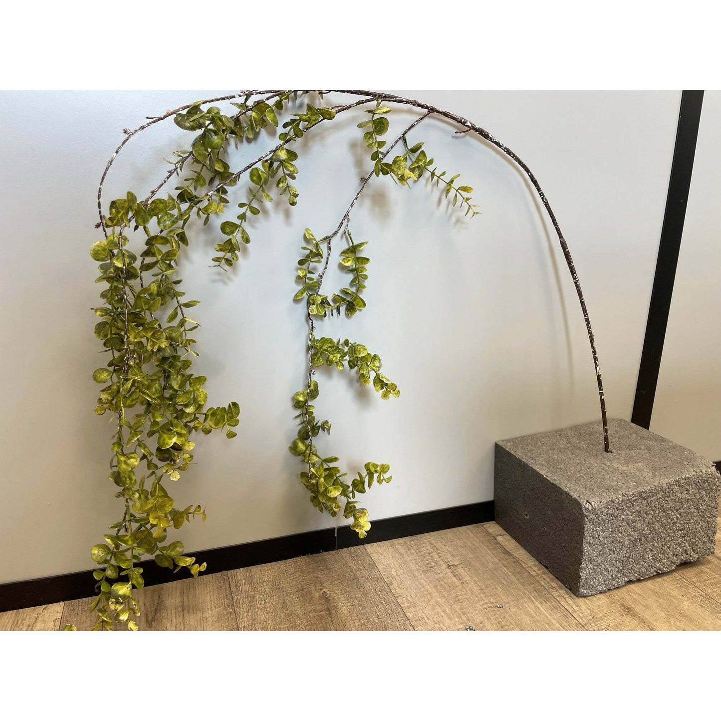 Branche artificielle de buis retombant- décoration d'intérieur - H.155 cm - Vert -S2