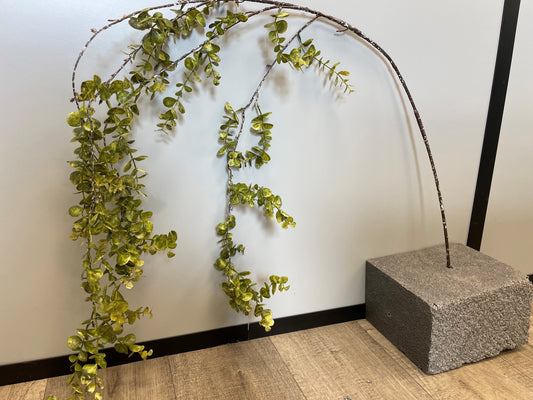Branche artificielle de buis retombant- décoration d'intérieur - H.155 cm - Vert -S2