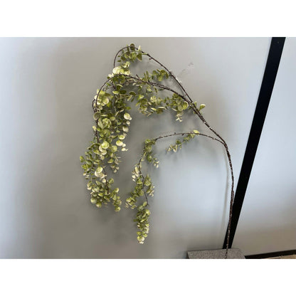 Branche artificielle de buis retombant- décoration d'intérieur - H.155 cm - Vert/gris - S2