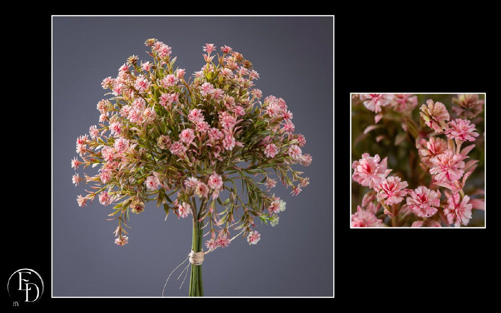 Bouquet de Gypsophile artificiel rose - H.44 cm – Légèreté et douceur florale S3