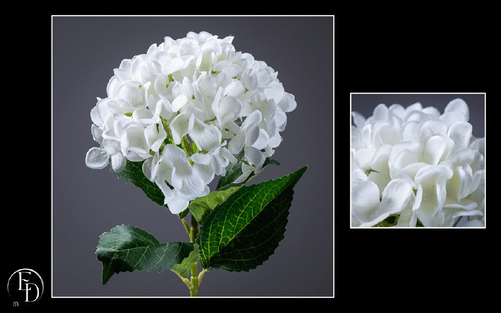 Hortensia artificiel crème 66 cm – Élégance intemporelle et douceur naturelle - Q4