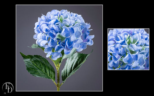 Hortensia artificiel bleu  - H.66 cm – Une floraison généreuse et pleine de fraîcheur - Q4