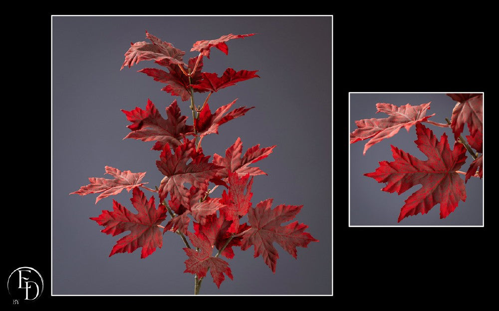 Branche d’érable artificielle automnale brun/rouge - H.70 cm - S4