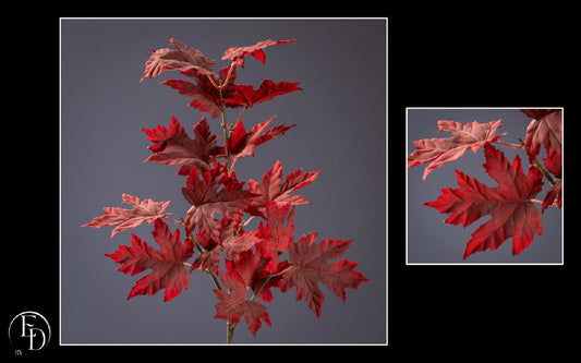 Branche d’érable artificielle automnale brun/rouge - H.70 cm - S4