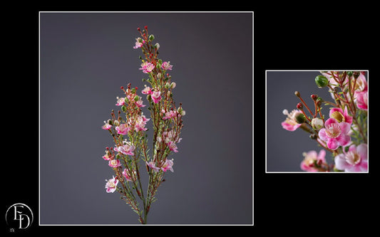 Fleur de Wax artificielle fuchsia - H.60 cm – Délicatesse florale et charme naturel - R3