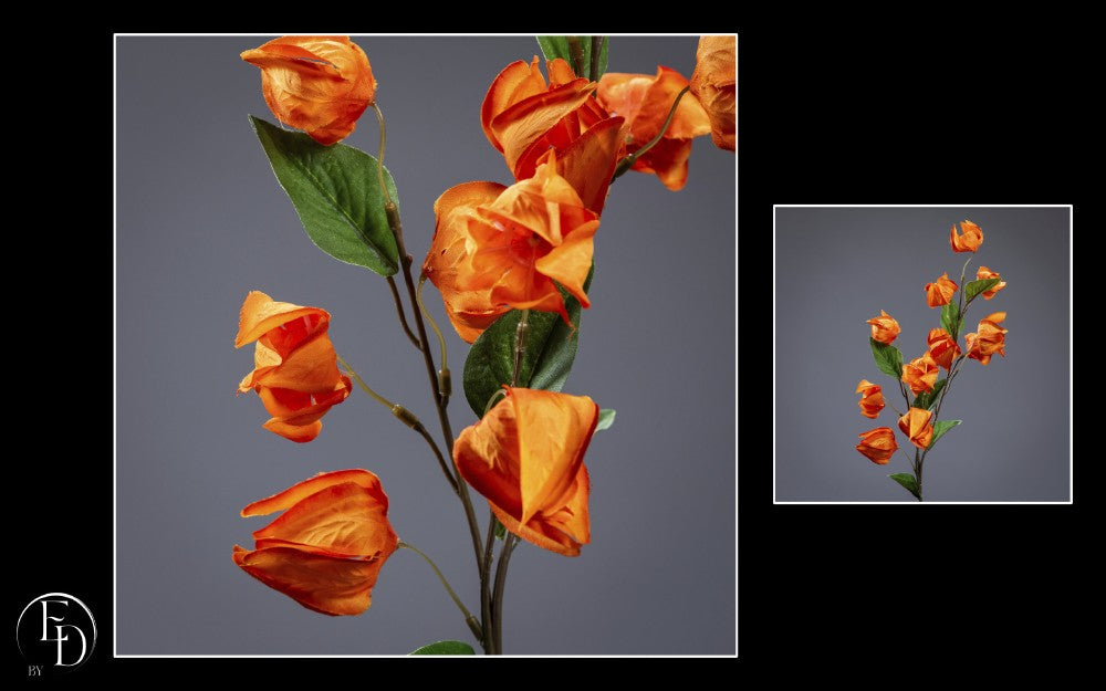 Branche de Physalis artificielle orange - H.69 cm – Lanternes décoratives aux couleurs de l’automne - Z3