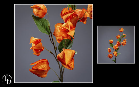 Branche de Physalis artificielle orange - H.69 cm – Lanternes décoratives aux couleurs de l’automne - Z3