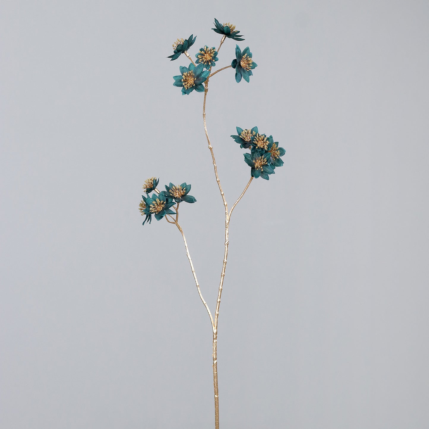 Fleur artificielle Astrantia bleu sarcelle et or – 72 cm - NOEL