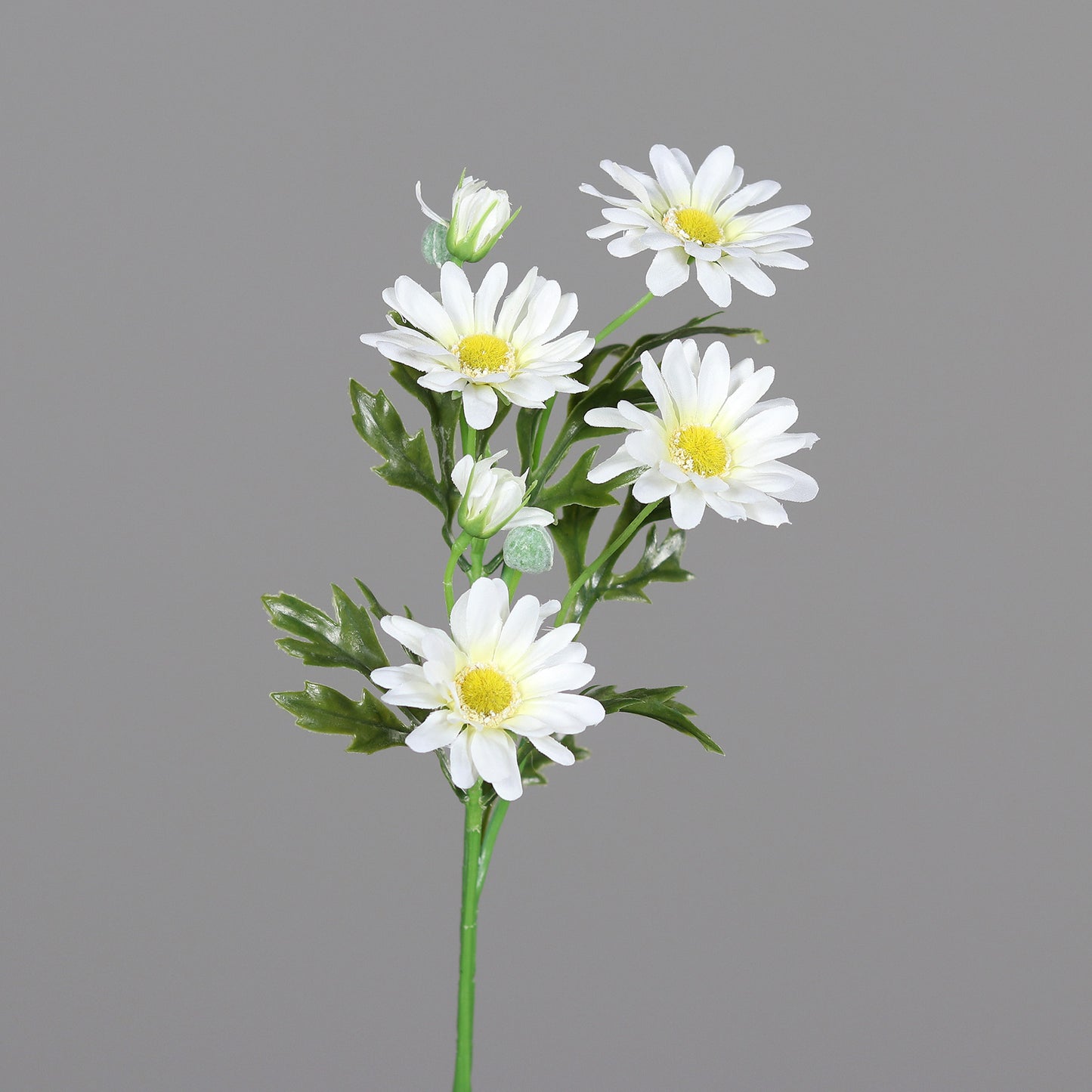 Marguerite artificielle 6 fleurs 3 tiges - composition bouquet - H. 53 cm blanc