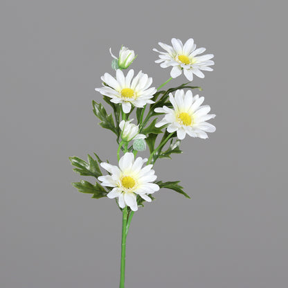 Marguerite artificielle 6 fleurs 3 tiges - composition bouquet - H. 53 cm blanc