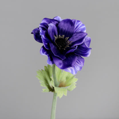 Anémone artificielle 1 fleur - création de bouquet - H.35cm violette