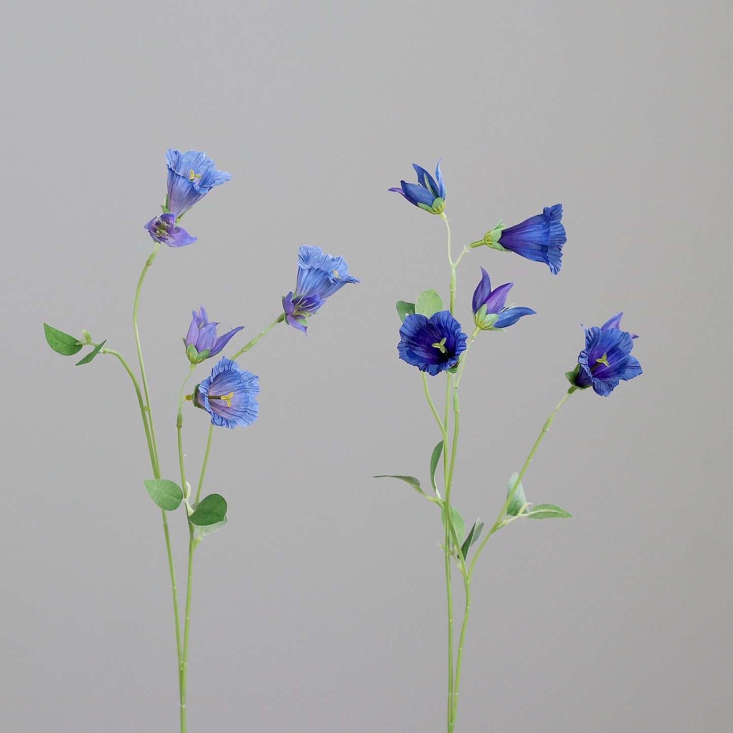 Fleur artificielle de Campanule bleue - Composition bouquet - H.60cm - 3 fleurs ouvertes et 3 fermées - MAG