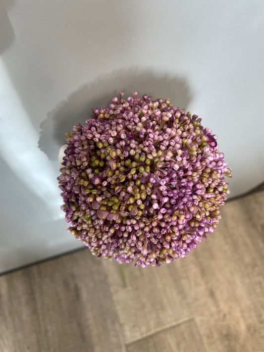 Fleur artificielle tige d'allium - décoration d'intérieur - H.72 cm - mauve - P3
