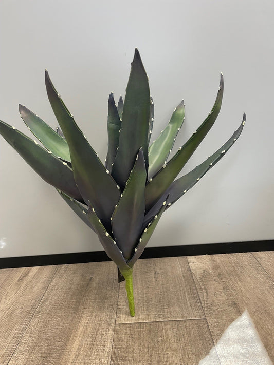 Plante artificielle Aloevera en piquet - cactus artificiel 16 feuilles - H.55cm vert