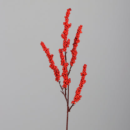 Branche artificielle d'Ilex baies rouges - composition florale - H.70cm - R1